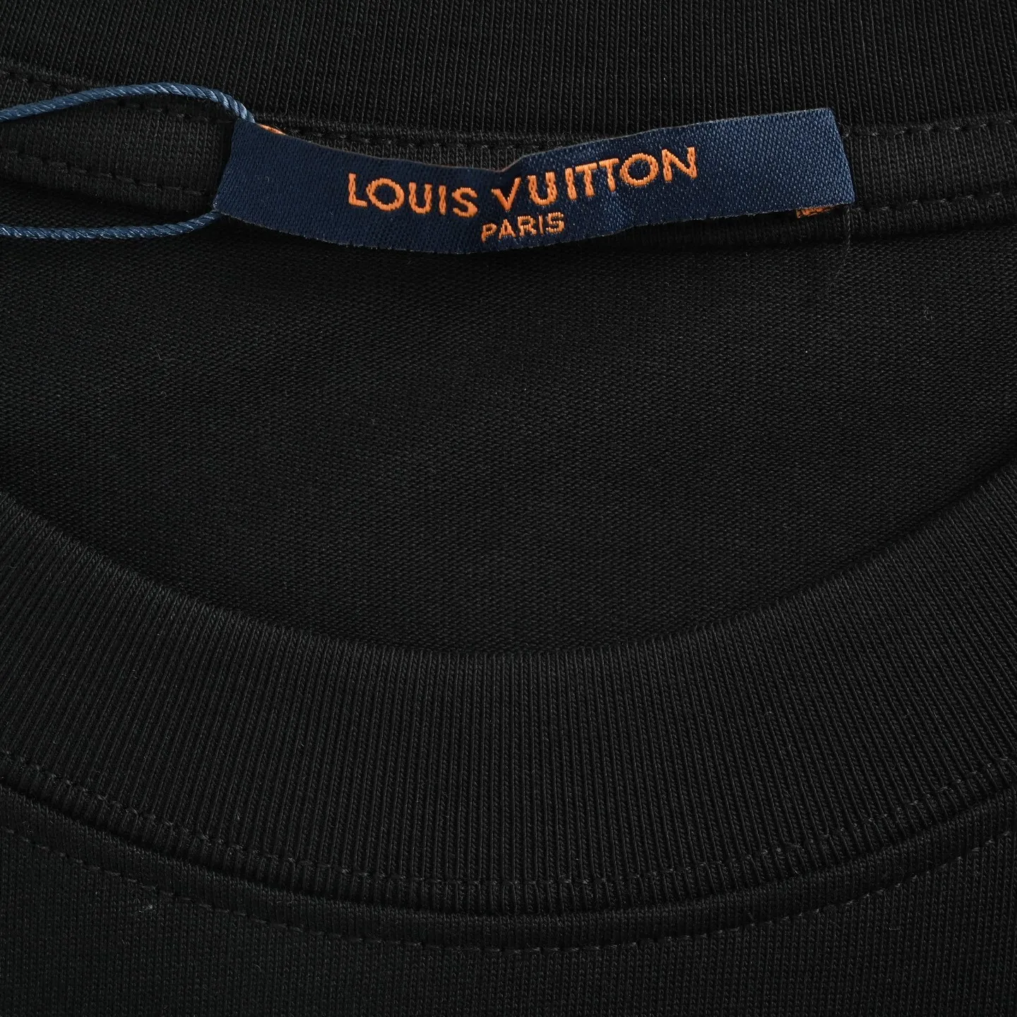 Louis Vuitton/Louis Vuitton 26ss denim patch presbyopic letter embroidered short sleeves